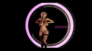 Jogo de vídeo hentai de animação 3D VR Virt a Mate. Uma linda pequena elfa rechonchuda dança e se despe.