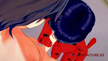 Miraculus Ladybug Hentai 3D - Joaninha punheta e boquete com esperma na boca