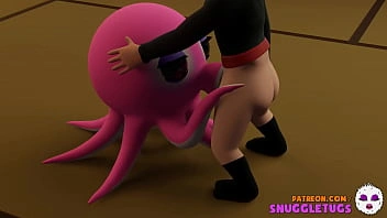 Ninja e OctoGirl Octopus Japonês 3D Hentai t. Boquete de desenho animado