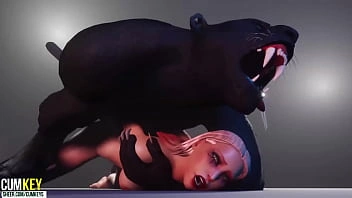 Hot Babe Mates com Furry Monster | Monstro Big Cock | 3D Porn Wild Life